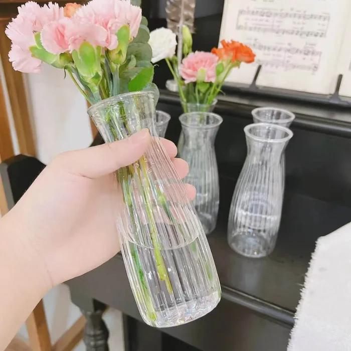 Nordic Transparent Plastic Vase Flower Arrangement Container Creative Hydroponic Plant Flower Vases Home Living Room Desk Decor 1