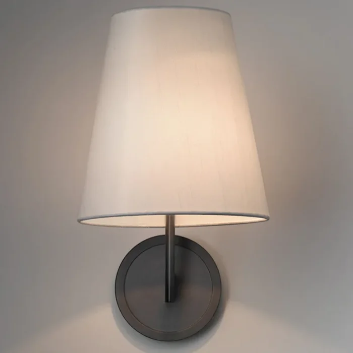 Chinese Style Full Copper Bedside Fabric Wall Lamp Living Room Bedroom LED Decorative Wall Lamp 3