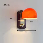 Bedroom Headboard Wall Light Orange Glass Lights Knob Switch Access Bathroom Balcony Porch Wall Lamp 4