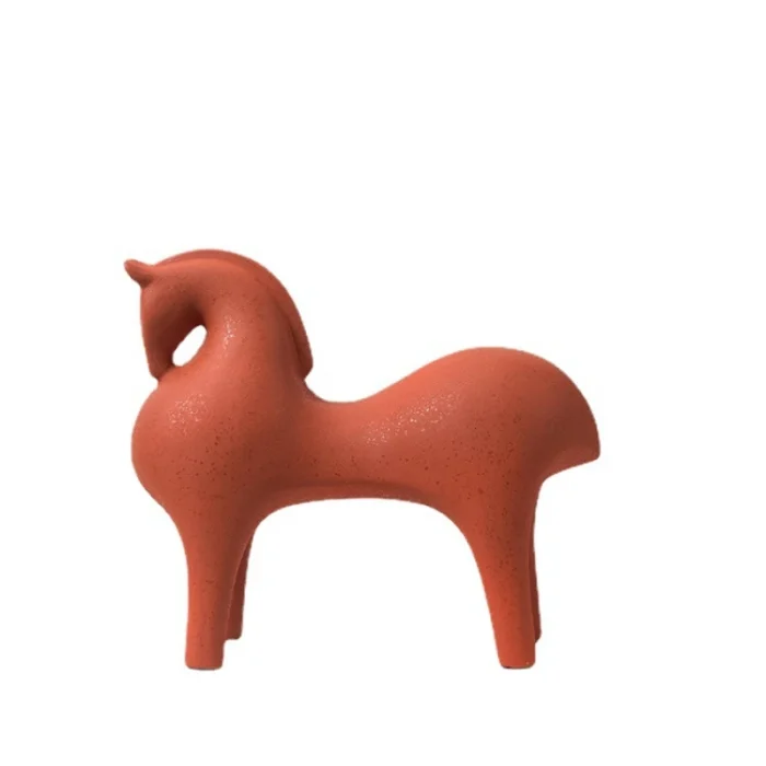 Creative Red Horse Ceramic Ornaments  Hall Model Room Hotel Front Desk Ornaments Relocation New House Gift Cabinet Furnishings 5