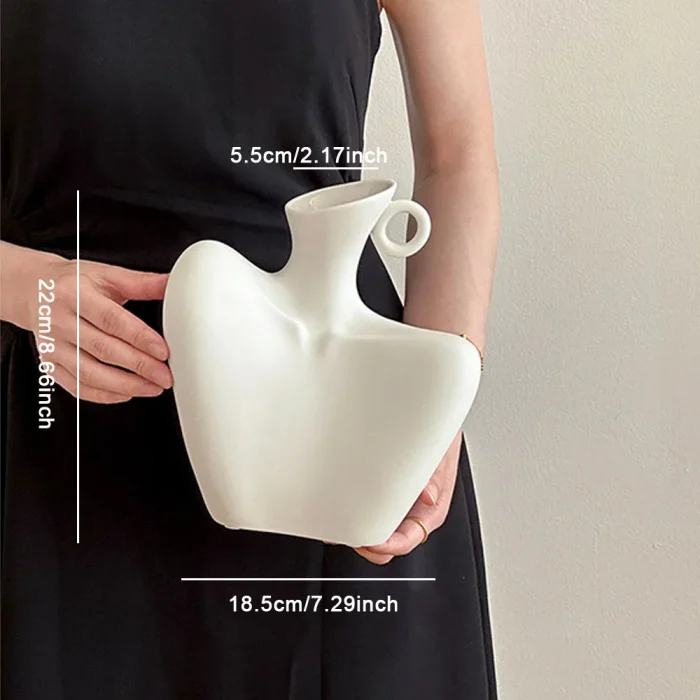 Creative Ceramic Human Body Ceramic Vase Ornaments Living Room Entrance Bedroom Desktop Necklace Storage Flower Arrangement Vase 6