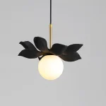 Nordic Personality Restaurant Small Chandelier Creative Bar Single-Head Bedroom Bedside Resin Glass Decorative Chandelier G9 2