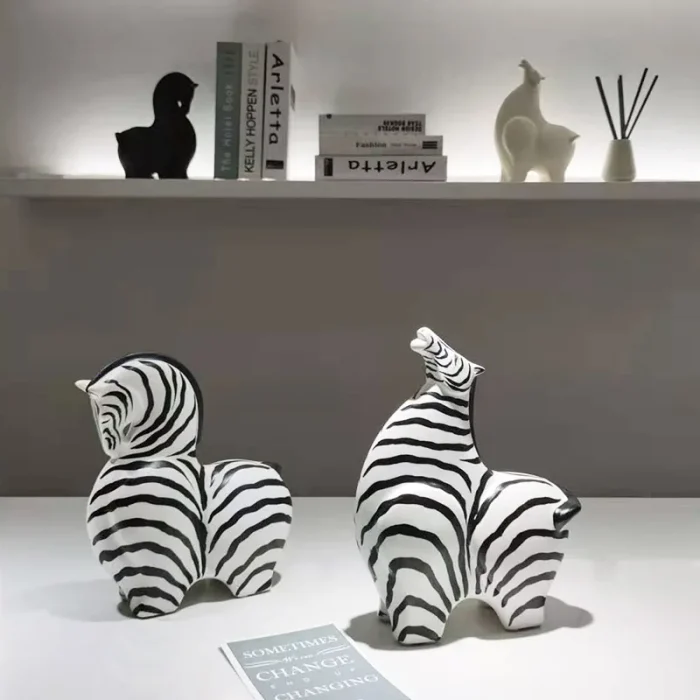 Creative resin zebra statue animal decoration desk decoration figurines home decoration accessories office crafts gifts 1
