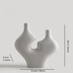 Nordic Geometric Ceramic Vase Ornaments Living Room Bedroom Dining Table Flower Arrangement Art Vase Home Decoration Accessories 6