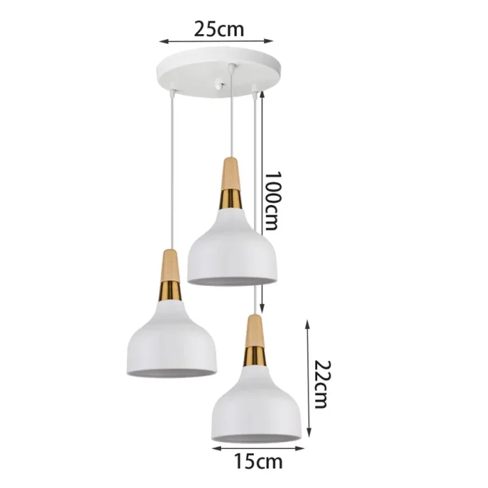 Modern LED Pendant Lights Nordic Minimalist E27 Solid Wood Hanging Lamps Kitchen Restaurant Lighting Fixtures 5