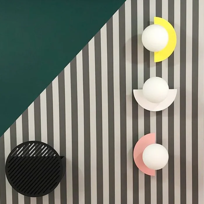 Color Macaron Wall Lamp Living Room Bedroom Bedside Lamp Study Background Wall LED Atmosphere Decorative Wall Lamp 3