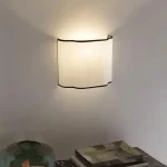 French Cream Style Wall Lamp Creative Linen Bedroom Bedside Background Wall Decorative Lamp Corridor Walkway Lamp 5