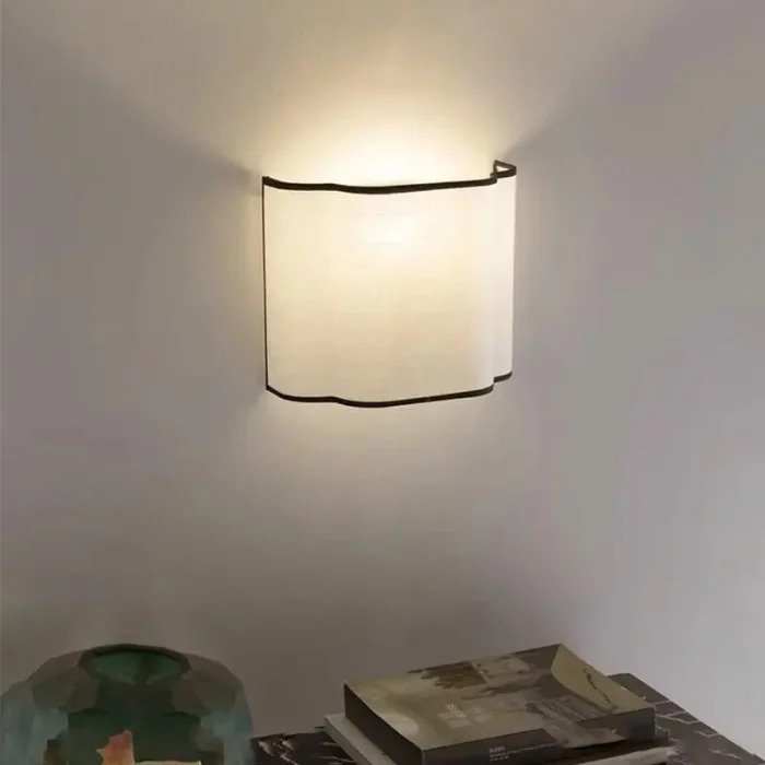 French Cream Style Wall Lamp Creative Linen Bedroom Bedside Background Wall Decorative Lamp Corridor Walkway Lamp 5