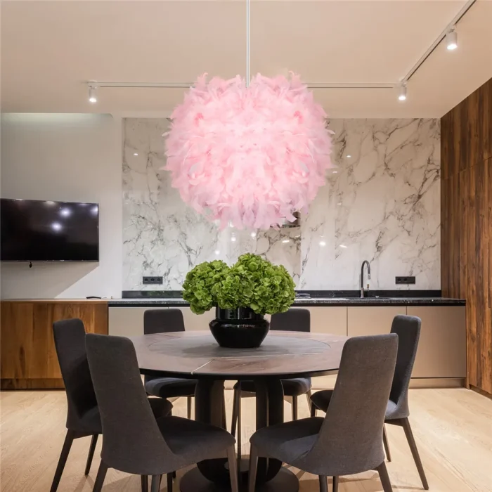 Mordern Feather Pendant Lamp Fairy Hanging Light E27 Lamp Holder for Bedroom Dining Room Cloakroom Shop Chandelier Art Decor 1