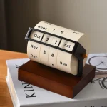 Creative Wooden Rotating Desk Calendar Desktop Ornaments Living Room Bedroom Book Table Calendar Ornaments Crafts Christmas Gift 1