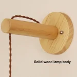 Nordic Log Bedroom Bedside Wall Lamp Rattan Background Wall Lamp Living Room Study LED Aisle Lamp 4