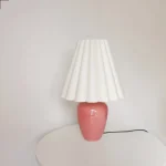Creative Table Lamp Pleated Girl's Bedroom Lamp Nordic Atmosphere Lamp Ceramic Decorative Bedside Table Lamp 5