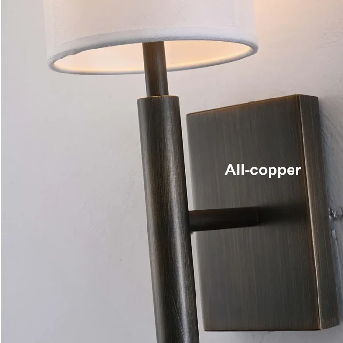 All-copper Wall Lamp Living Room Background Wall Lamp Simple Bedroom Bedside Lamp Study Room Personalized Stair Aisle LED Lamp 5