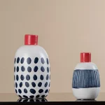 Chinese creative ceramic vase decoration retro dried flower vase living room living room desktop decoration home decoration 2