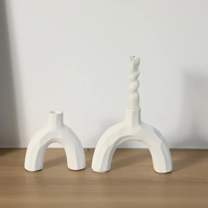 Creative Geometric Ceramic Candle Holder Ornament Living Room Bedroom Candle Holder Craft Wedding Table Decoration Candle Holder 3