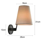 Chinese Style Full Copper Bedside Fabric Wall Lamp Living Room Bedroom LED Decorative Wall Lamp 5