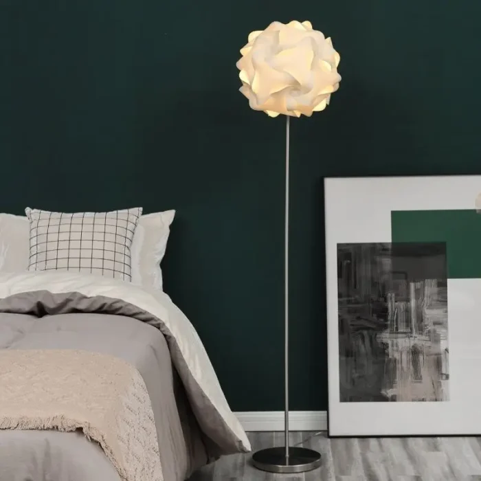 Simple Chongming Flower Floor Lamp Ins Style Retro Style Bedroom Living Room Flower Ball LED Vertical Floor Lamp 3