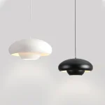 Nordic LED Pendant Lamp Simple Black and White Mushroom Lights Bedroom Dining Living Room Study Bar Indoor Home Hanging Fixtures 1