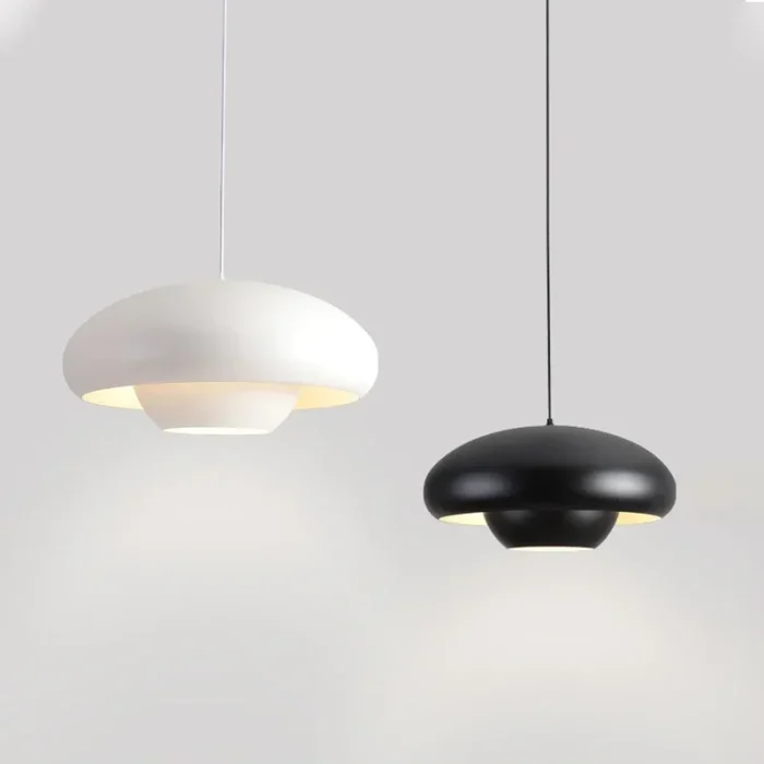 Nordic LED Pendant Lamp Simple Black and White Mushroom Lights Bedroom Dining Living Room Study Bar Indoor Home Hanging Fixtures 1