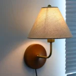 Retro Linen Wall Lamp Bedroom Bedside Study Entrance Balcony Lamp Atmosphere Decorative Lamp Solid Wood Aisle Lamp 1