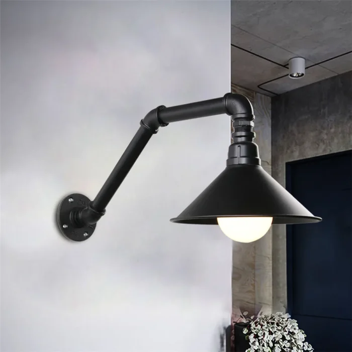 Vintage Long Arm Wall Light Fixture Edison Retro Water Pipe Wall Lamp Loft Industrial Wall Sconce for Kitchen Living Room Bar 2