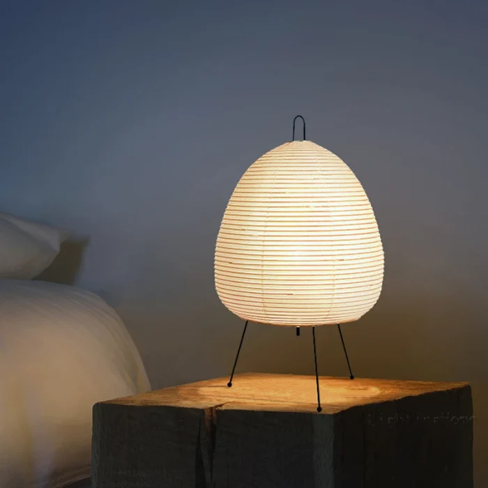 Japanese Design Akari Wabi-sabi Yong Table Lamp Printed Rice Paper Lamp Bedroom Desktop Decoration Table Lamp Drop Shipping 5