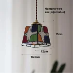 Retro Handmade Chandelier All-copper Glass Chandelier Japanese Bedside Bedroom Decorative Lamp Restaurant Entrance Corridor Lamp 6