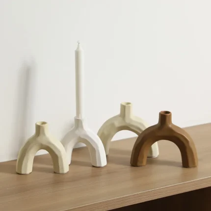 Creative Geometric Ceramic Candle Holder Ornament Living Room Bedroom Candle Holder Craft Wedding Table Decoration Candle Holder 1