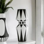 Nordic design creative black and white ceramic vase abstract flower arrangement flower retro desktop home craft decoration 2