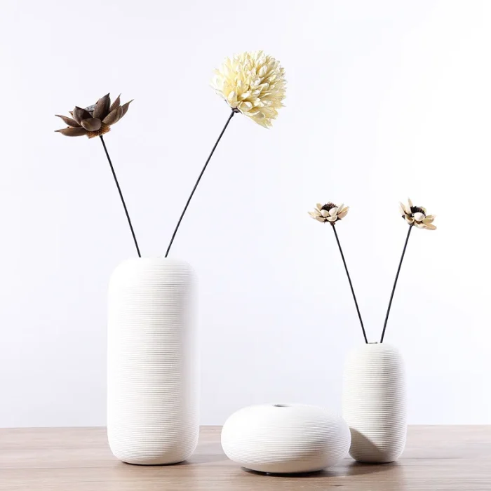 Nordic classic white ceramic vase used for home decoration accessories desk decoration modern style small ornaments crafts gifts 2
