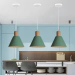 Nordic Wood Pendant Lights Vintage Modern LED Hanging Lamp for Living Room Kitchen Island Home Loft Industrial Decor Luminaire 5