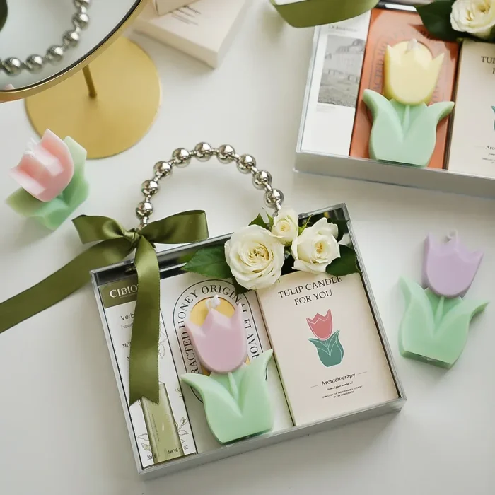 Creative wedding guest gift candles tulip flower aromatherapy candle aesthetic room decor aromatic candles girl birthday gifts 4