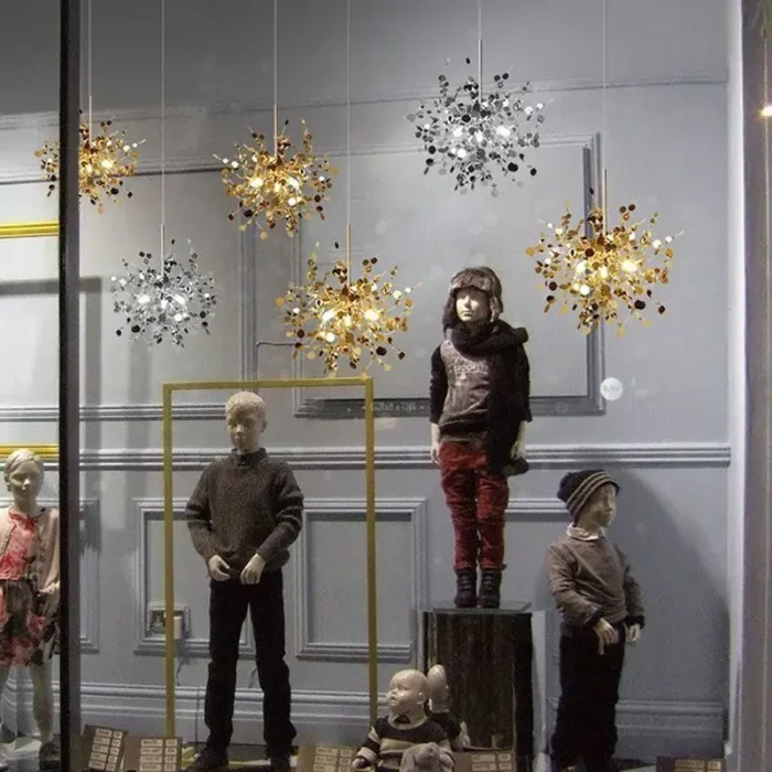 Nordic Light Luxury Personalized Creative Clothing Shop Window Decoration Chandelier Bar Bar Lamps Sequin Lights 3