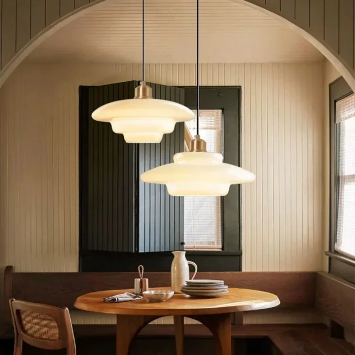 LED Glass Pendant Lights Modern Cream Home Decorative Hanging Lamp For Dining Living Room Bedroom Nordic Indoor Lighting Fixture 4