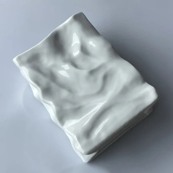 Ins Nordic Handbags Ceramic Vase White Square Rope Pleated Paper Bags Flower Pot Water Planting Room Home Decoration Accessories 4