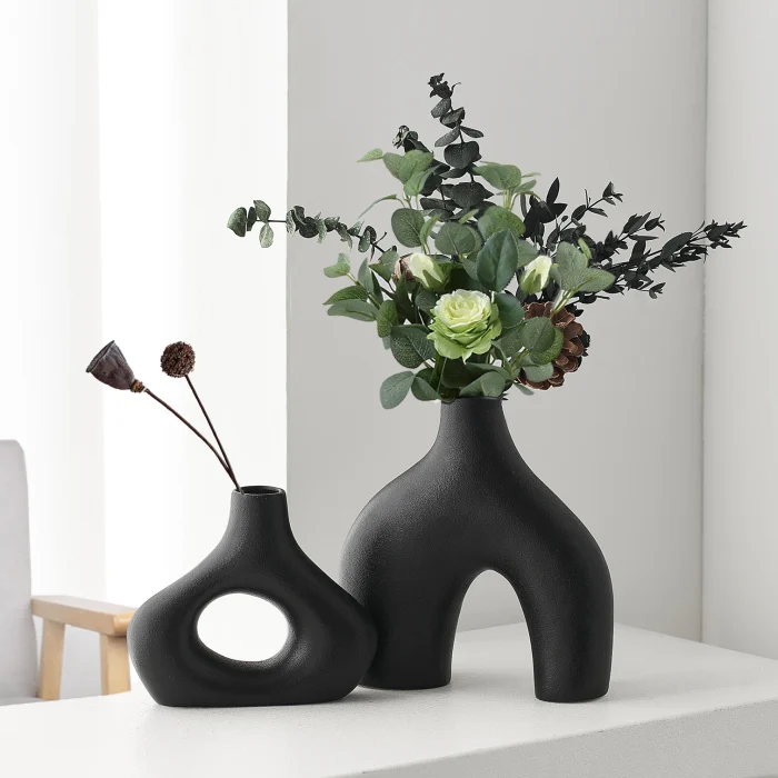 Flower Vases Home Decor Nordic Ceramic Vase Home Decoration Accessories Office Bookshelf Decorative Flower Vase Design Original 1