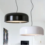 Nordic Dining Table LED Pendant Lamp Home Decor bedrooms Fixtures Pendant Lights Black White Lampshade Restaurant Hanging Lamp 1