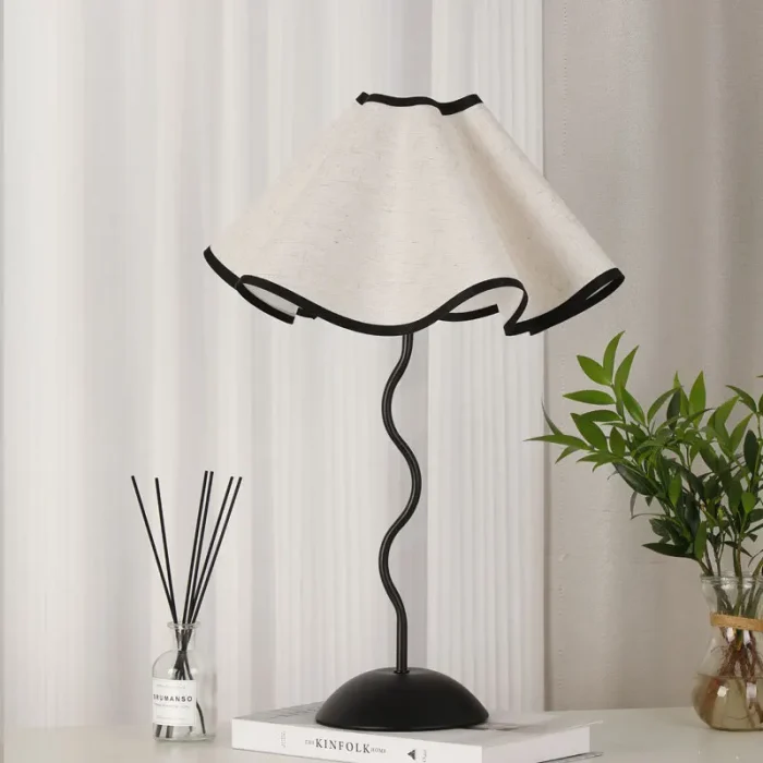 Petal Umbrella Lamp S Wrought Iron Bar Decorative Lamp Bedroom Atmosphere Lamp Night Light Modern Simple Table Lamp Bedside Lamp 3