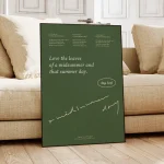 Korean Ins Log Wind Fresh And Healing Style Midsummer Wall Art Canvas Painting Posters For Living Room Aluminum Frame Home Decor 1