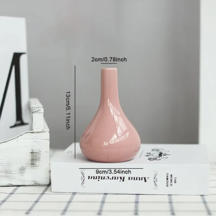 Candy Color Mini Ceramic Vase Living Room Desktop Green Plants Hydroponic Home Decoration Can Be Used As Aromatherapy Bottle 3