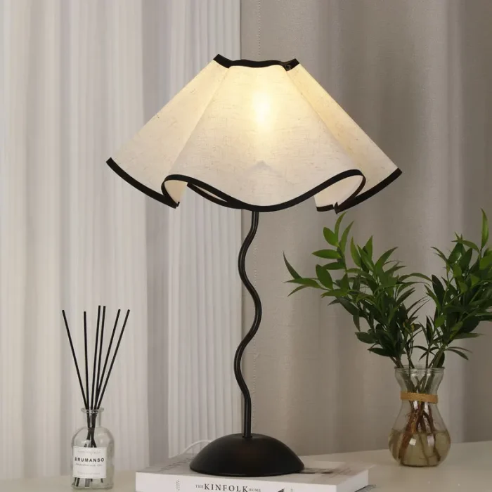 Petal Umbrella Lamp S Wrought Iron Bar Decorative Lamp Bedroom Atmosphere Lamp Night Light Modern Simple Table Lamp Bedside Lamp 2