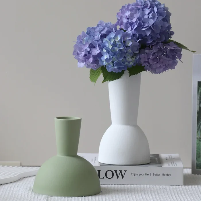 Nordic Geometry Art Vase Ornaments Creative Home Decoration Accessorie Desktop Ceramic Flower Arrangement Container Flower Vase 4