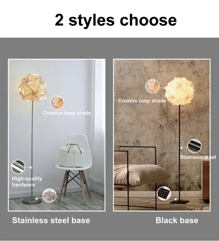 Simple Chongming Flower Floor Lamp Ins Style Retro Style Bedroom Living Room Flower Ball LED Vertical Floor Lamp 4