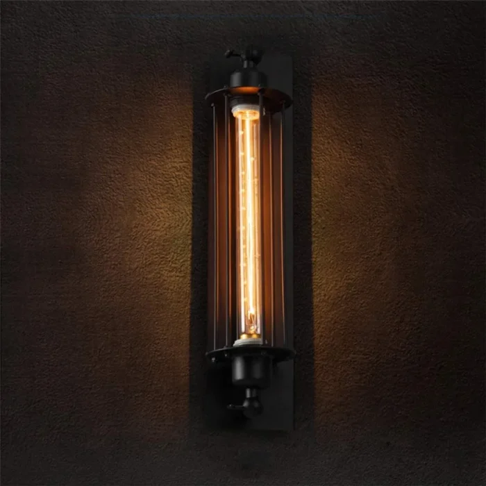 Industrial Loft Wall Light Fixture Rural Vintage Wall Lamp for Bedroom Garage Porch Stair Living Room Metal Frame Lamp Sconce 2
