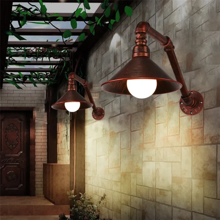 Vintage Long Arm Wall Light Fixture Edison Retro Water Pipe Wall Lamp Loft Industrial Wall Sconce for Kitchen Living Room Bar 5