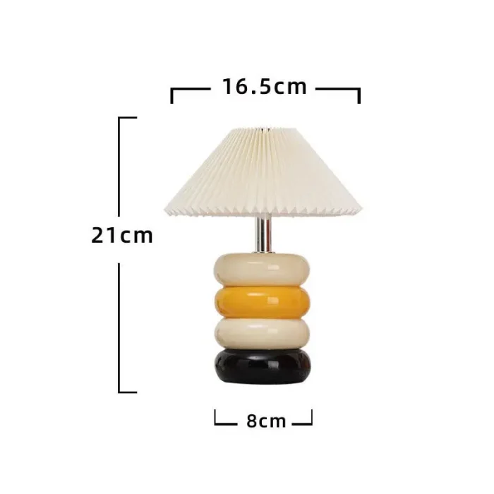 USB Cream Stacked Stone Pleated Table Lamp Bedside Bedroom Sleep Creative Romantic Atmosphere Lamp Simple Night Light 6