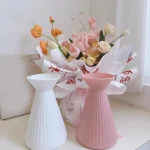 1Pcs Bottom Stand For Flower Bouquets, Solid Color Striped Plant Rooting/Flower Arrangement Vase, DIY Materials For Flower Wrapp 3