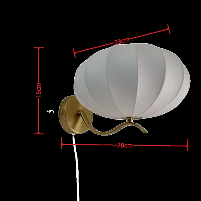 Silk Bedroom Bedside Wall Lamp Pumpkin Cream Style Modern Living Room Wall Lamp LED Background Wall Study Atmosphere Light 6