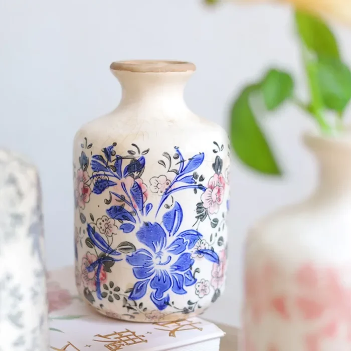 Nordic Blue and White Porcelain Ceramic Vase Living Room Bedroom Dining Table Flower Arrangement Container Wedding Decoration 3