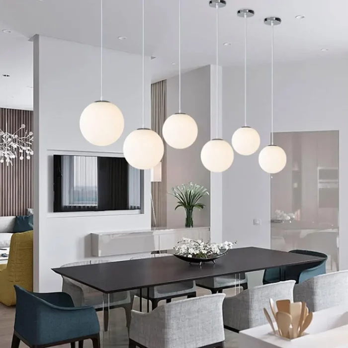 Modern Glass Ball Pendant Lights Kitchen Accessories LED Hanging Lamp Living Room Bedroom Kitchen Lustre Suspension Luminaire 4